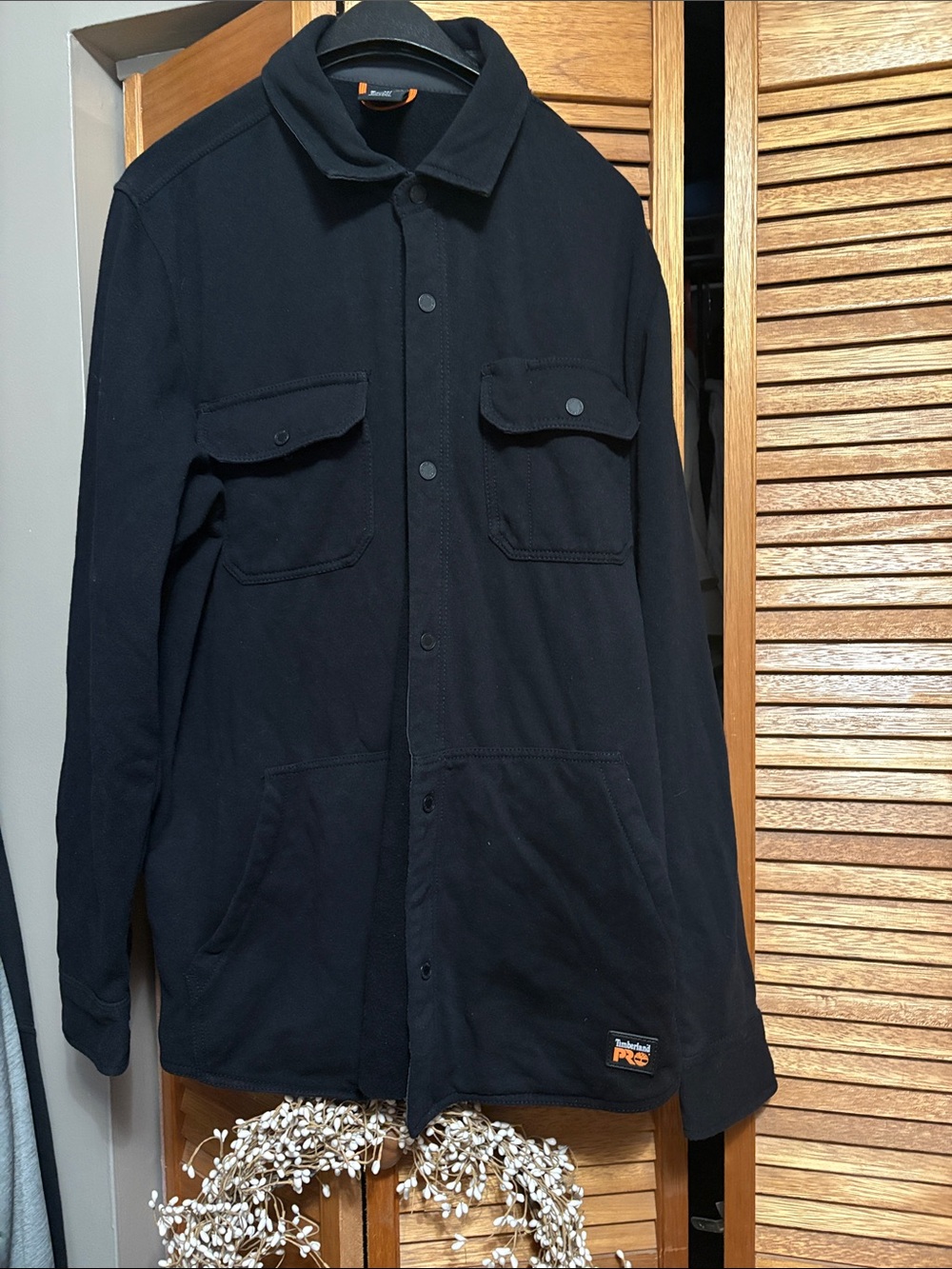 Timberland Black Military Field Jacket with Patch Logo